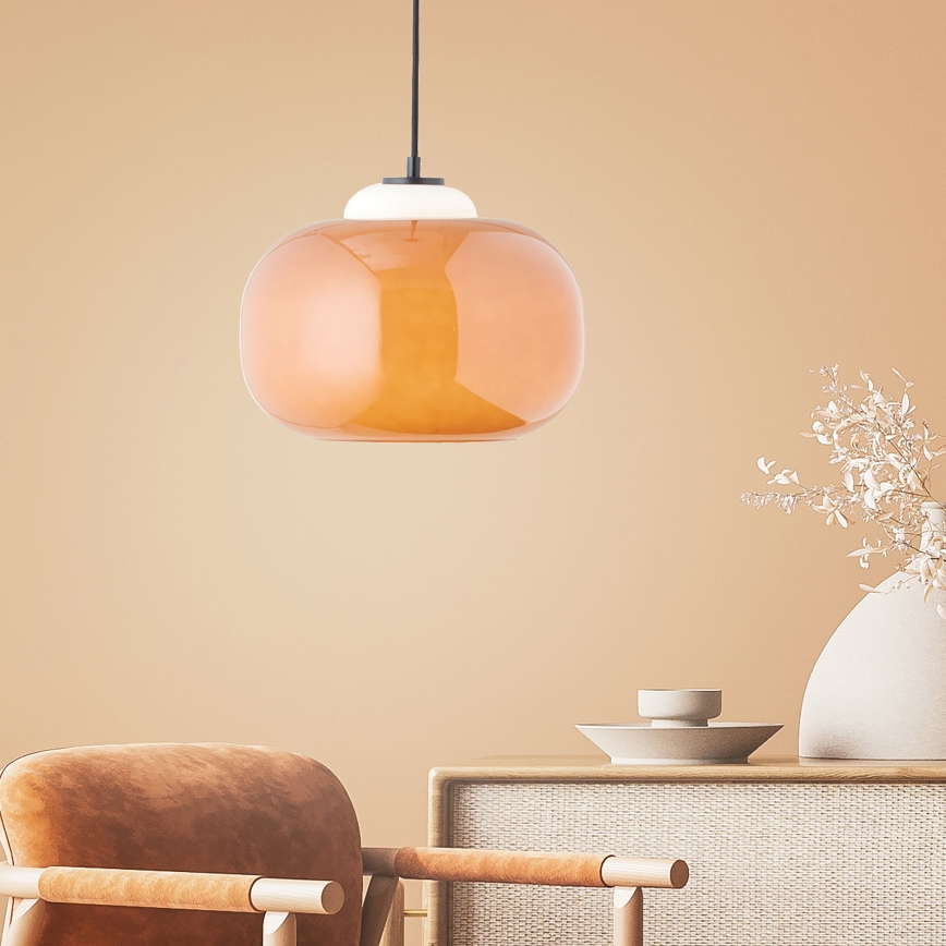 Brilliant - Luster na lanku BLOP 1xE27/60W/230V oranžový
