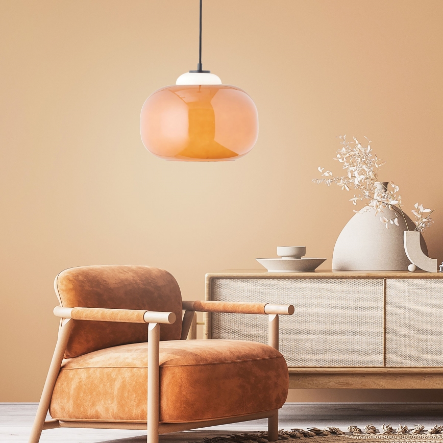 Brilliant - Luster na lanku BLOP 1xE27/60W/230V oranžový