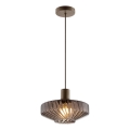 Brilliant - Luster na lanku LYN 1xE27/20W/230V priemer 28 cm hnedá/dymovo-hnedá