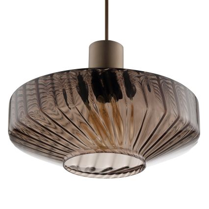 Brilliant - Luster na lanku LYN 1xE27/20W/230V priemer 28 cm hnedá/dymovo-hnedá