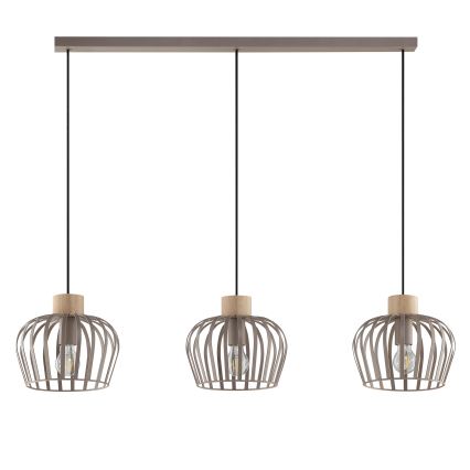 Brilliant - Luster na lanku NORDIC CAGE 3xE27/20W/230V béžová