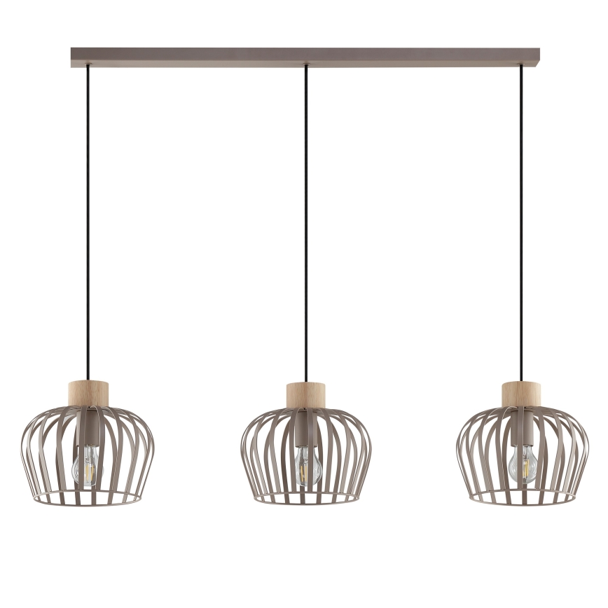 Brilliant - Luster na lanku NORDIC CAGE 3xE27/20W/230V béžová