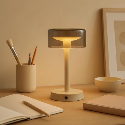 Brilliant - LED stmievateľná nabíjacia dotyková vonkajšia stolová lampa RAZOR LED/2,5W/5V 2700K 2600 mAh IP44 sivá