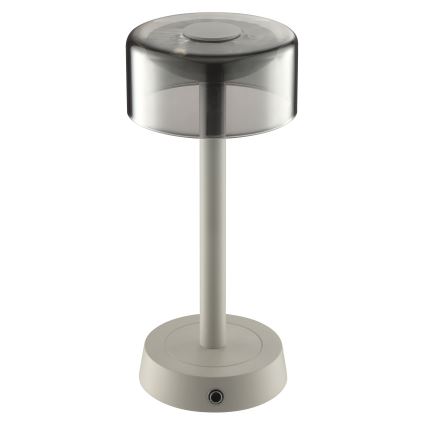 Brilliant - LED stmievateľná nabíjacia dotyková vonkajšia stolová lampa RAZOR LED/2,5W/5V 2700K 2600 mAh IP44 sivá