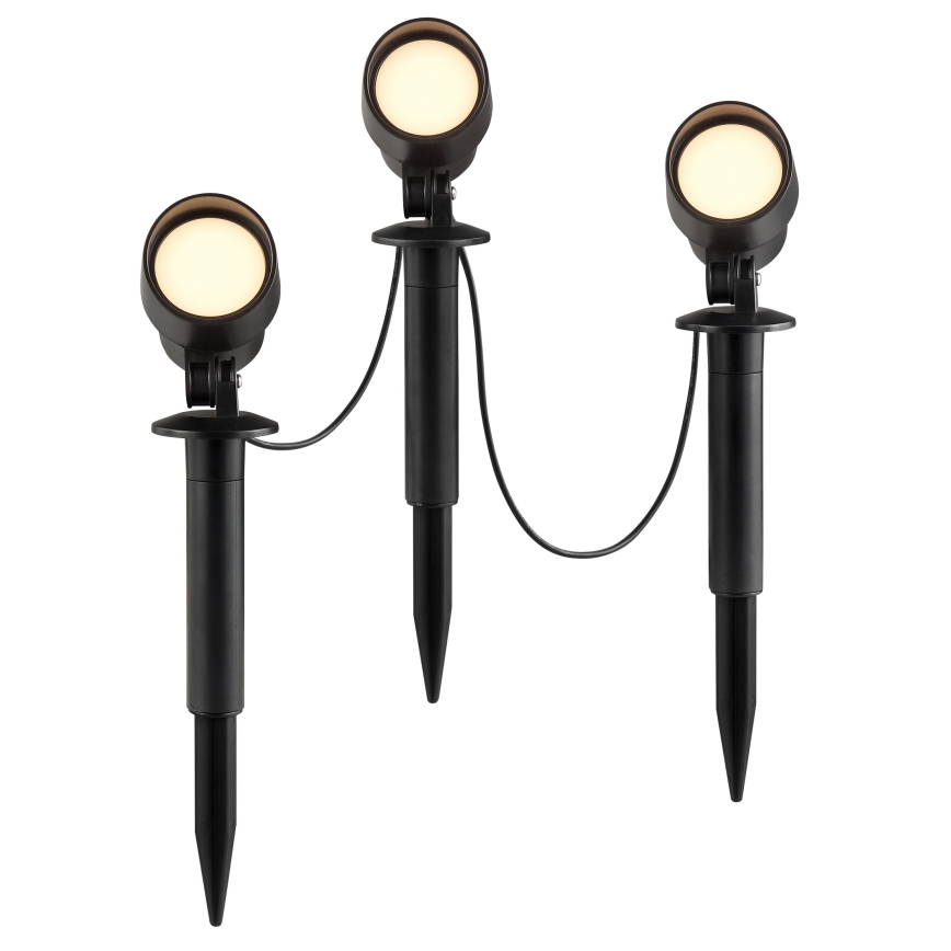 Brilliant - Sada 3x LED vonkajších svietidiel KAMARA LED/8,5W/230V IP44, čierna