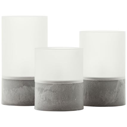 Brilliant - Sada 3× LED sviečok BOUGIE LED/2×AA IP44 sivá/biela