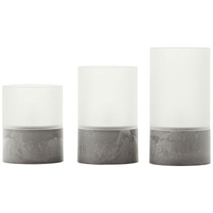 Brilliant - Sada 3× LED sviečok BOUGIE LED/2×AA IP44 sivá/biela