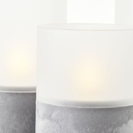 Brilliant - Sada 3× LED sviečok BOUGIE LED/2×AA IP44 sivá/biela