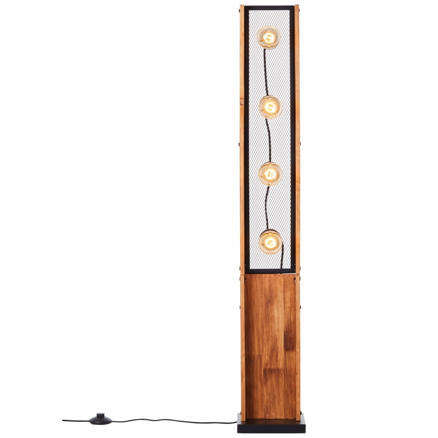 Brilliant - Stojacia lampa CALANDRA 4xE27/42W/230V borovica