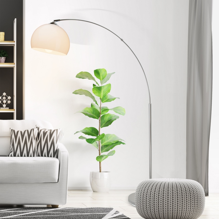 Brilliant - Stojacia lampa VESSA 1xE27/60W/230V lesklý chróm/biela