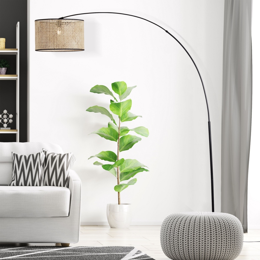Brilliant - Stojacia lampa WILEY 1xE27/60W/230V čierna/béžová