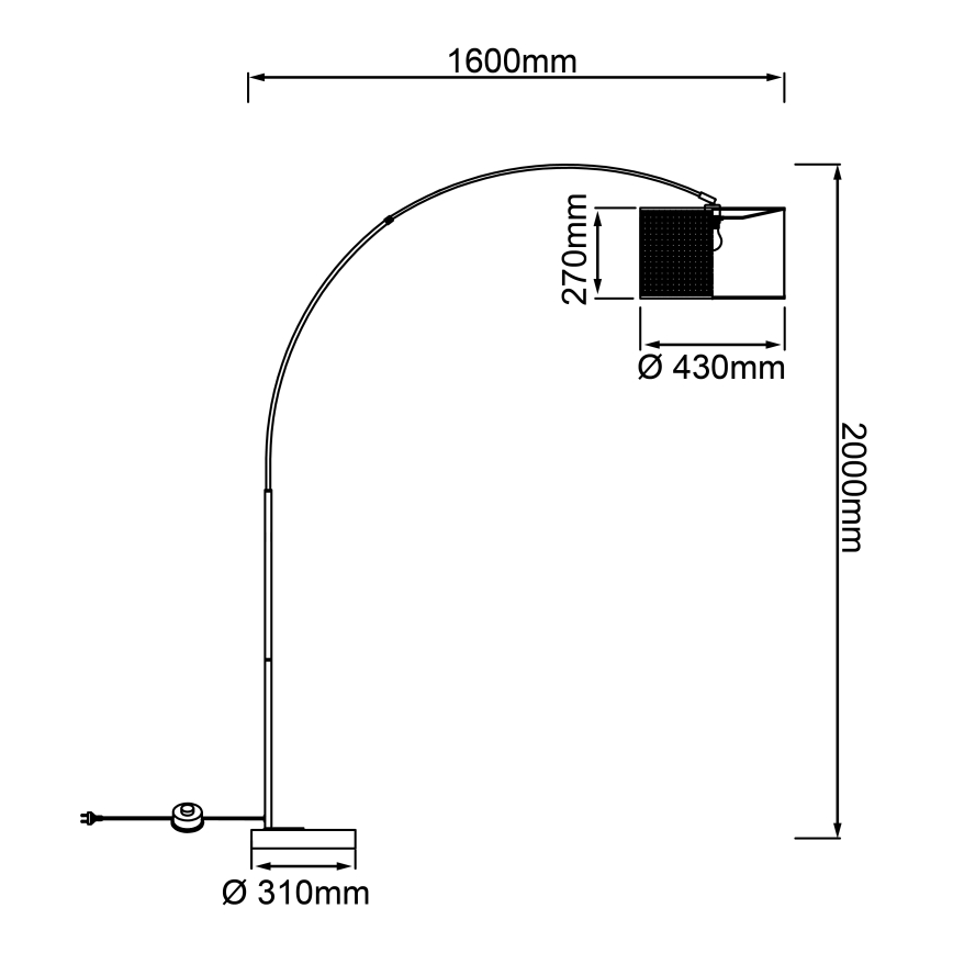 Brilliant - Stojacia lampa WILEY 1xE27/60W/230V čierna/béžová
