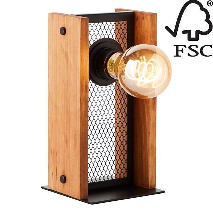 Brilliant - Stolná lampa CALANDRA 1xE27/42W/230V borovica