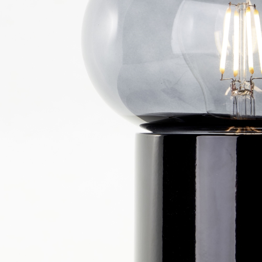Brilliant - Stolná lampa KNUT 1xE27/25W/230V čierna/číra