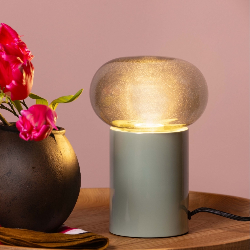 Brilliant - Stolná lampa KNUT 1xE27/25W/230V zelená/číra