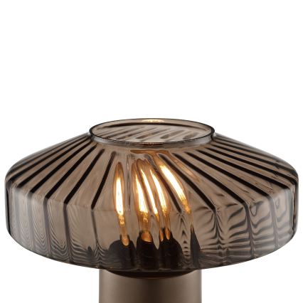 Brilliant - Stolová lampa LYN 1xE27/20W/230V hnedá/dymová hnedá