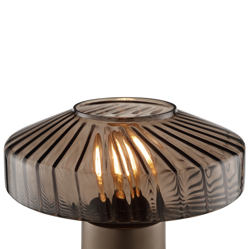 Brilliant - Stolová lampa LYN 1xE27/20W/230V hnedá/dymová hnedá