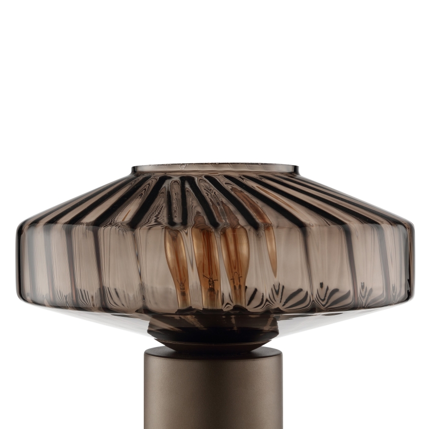 Brilliant - Stolová lampa LYN 1xE27/20W/230V hnedá/dymová hnedá