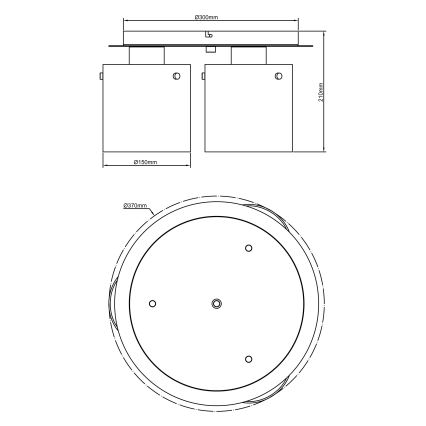 Brilliant - Stropné svietidlo BETH 3xE27/60W/230V priemer 37 cm čierna/dymová