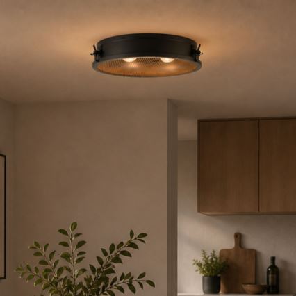 Brilliant - Stropné svietidlo ZOIS 2xE27/28W/230V priemer 42 cm čierne