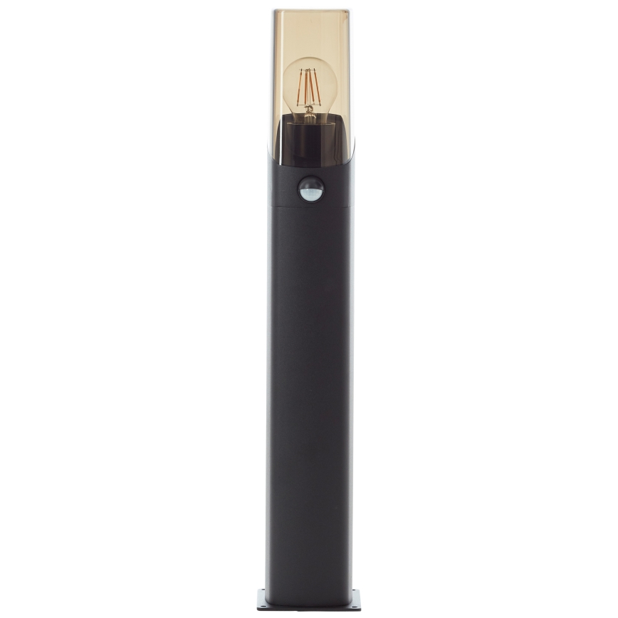 Brilliant - Vonkajšia lampa so senzorom MINOU 1xE27/10W/230V IP44 čierna/dymová