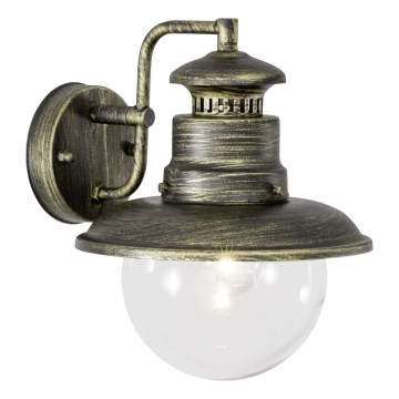 Brilliant - Vonkajšia nástenná lampa ARTU 1xE27/60W/230V IP44 patina/zlatá