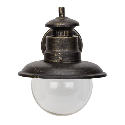 Brilliant - Vonkajšia nástenná lampa ARTU 1xE27/60W/230V IP44 patina/zlatá