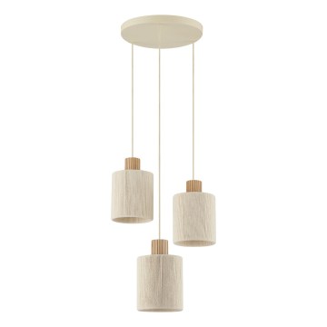Brilliant - Závesné svietidlo na lanku ARLO 3xE27/20W/230V pr. 40 cm krémové