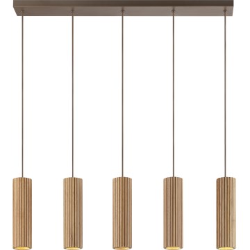 Brilliant - Závesné svietidlo na lanku LAKEWOOD 5xGU10/10W/230V hnedé
