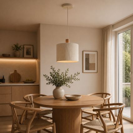 Brilliant - Závesný luster ARLO na lanku 1xE27/20W/230V pr. 35 cm, krémový