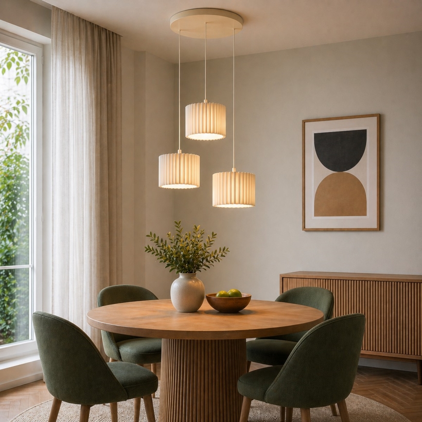 Brilliant - Závesný luster na lanku VELIN 3xE27/20W/230V priemer 61 cm krémová
