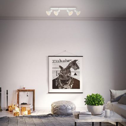 Brilo - Bodové svietidlo RETRO 4xE14/25W/230V biela