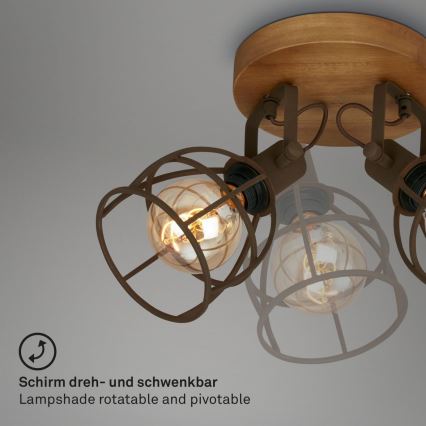 Brilo - Bodové svietidlo VINTAGE 2xE27/25W/230V hnedá