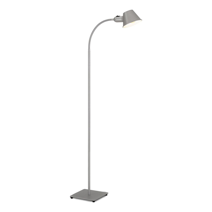 Brilo - Flexibilná stojacia lampa 1xE27/10W/230V strieborná