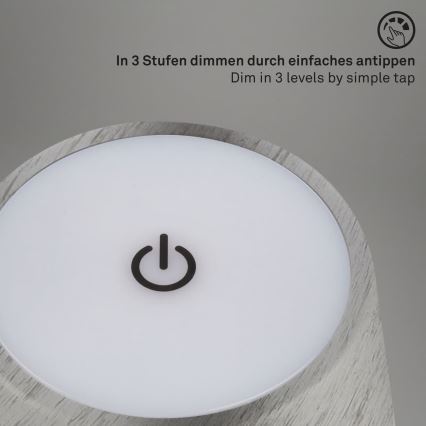 Brilo - LED stmievateľná nabíjateľná dotyková vonkajšia stolová lampa KIKI LED/2,6W/5V IP44 2600 mAh strieborná
