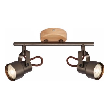 Brilo - LED bodové svietidlo TAHUN 2xGU10/5W/230V hnedé