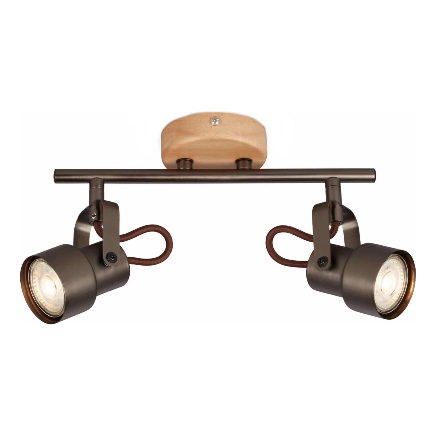 Brilo - LED bodové svietidlo TAHUN 2xGU10/5W/230V hnedé