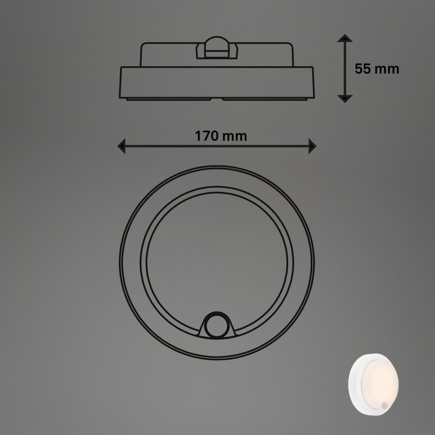 Brilo - LED nabíjacie vonkajšie nástenné svietidlo s pohybovým senzorom LED/4W/5V 4400 mAh IP44 biela
