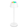 Brilo - LED RGB stmievateľná nabíjateľná dotyková vonkajšia stolná lampa KIKI LED/2,6W/5V IP44 2600 mAh biela