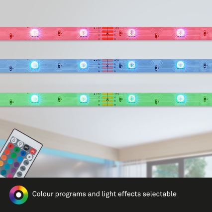 Brilo - LED RGB Stmievateľný pásik 11,5m LED/24W/230V + diaľkové ovládanie