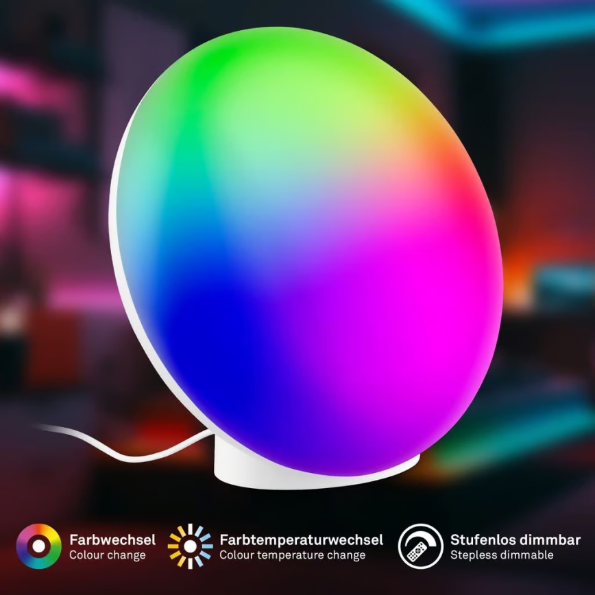 Brilo - LED RGBIC stmievateľná nabíjacia stolová lampa TARA LED/6W/5V 3000-6500K Wi-Fi Tuya + diaľkové ovládanie