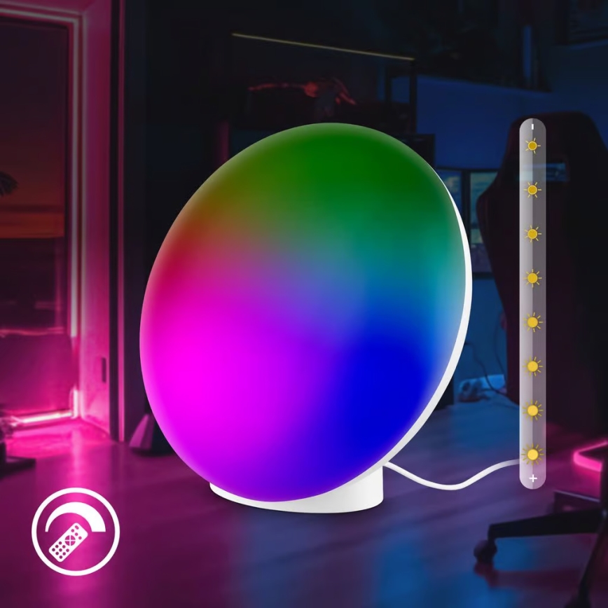 Brilo - LED RGBIC stmievateľná stolová lampa TARA LED/6W/230V 3000-6500K biela + diaľkové ovládanie