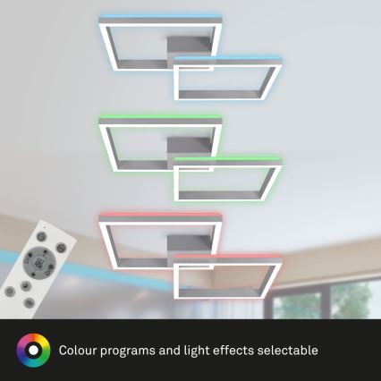 Brilo - LED RGBW Stmievateľný prisadený luster FRAME 2xLED/17W/230V 2700-6500K + diaľkové ovládanie