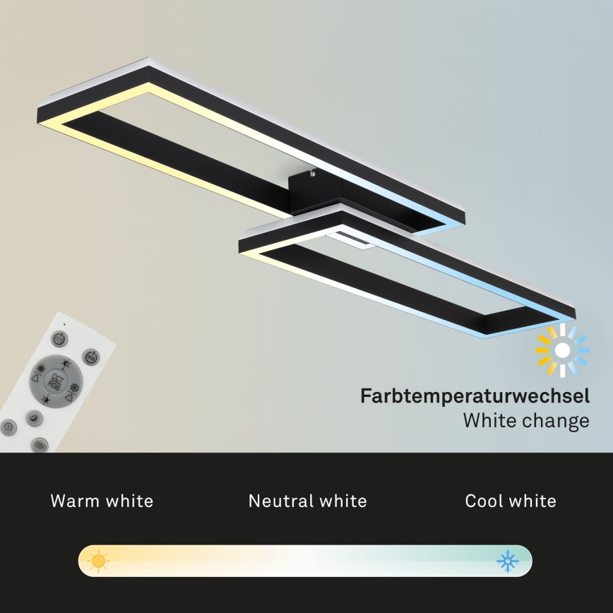 Brilo - LED RGBW Stmievateľný prisadený luster FRAME 2xLED/21W/230V 2700-6500K + diaľkové ovládanie
