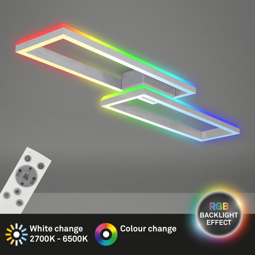 Brilo - LED RGBW Stmievateľný prisadený luster FRAME 2xLED/21W/230V 2700-6500K + diaľkové ovládanie