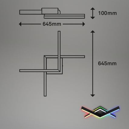 Brilo - LED RGBW Stmievateľný prisadený luster FRAME 2xLED/9W/230V 2700-6500K + diaľkové ovládanie