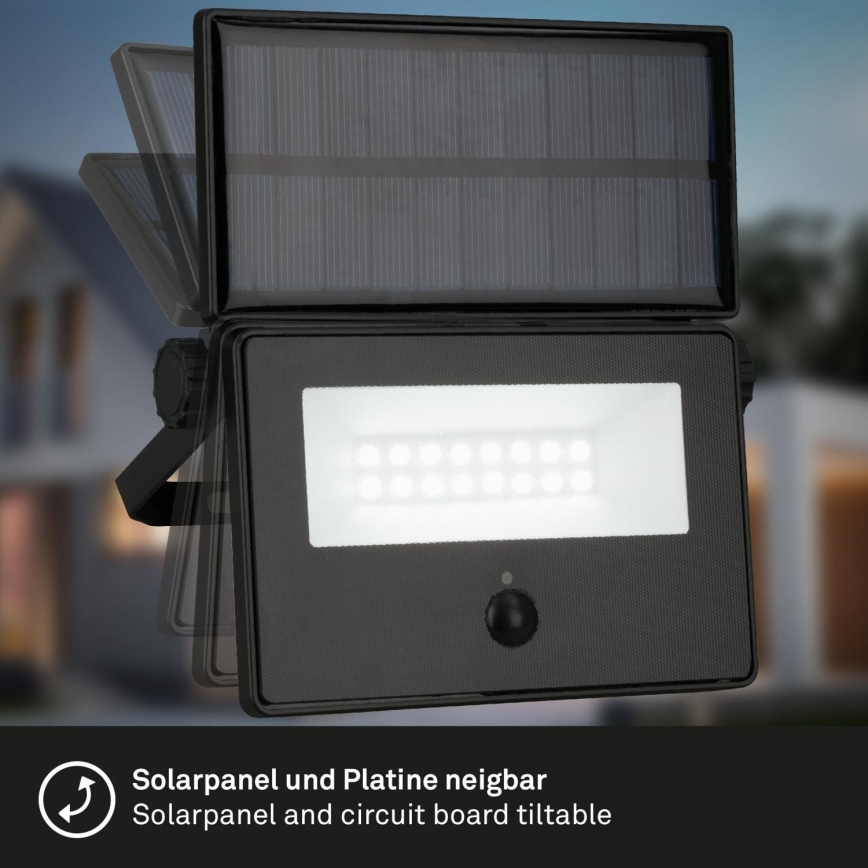 Brilo - LED solárny reflektor s čidlom LED/5W/5,5V IP54 1200 mAh