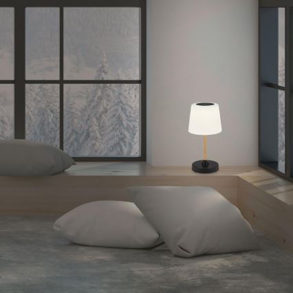 Brilo - LED Stmievateľná nabíjacia vonkajšia stolná lampa COMPA LED/3W/5V IP44 gumovník čierna/biela