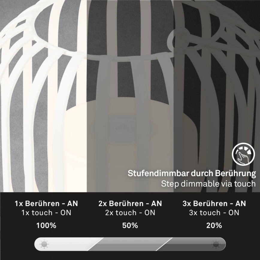 Brilo - LED Stmievateľná nabíjacia vonkajšia stolná lampa LED/2W/5V IP44 biela