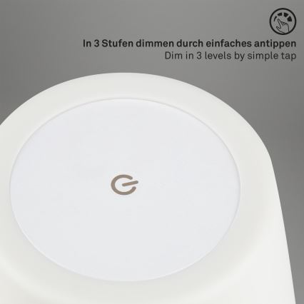Brilo - LED Stmievateľná nabíjacia vonkajšia stolná lampa LED/3W/5V IP44 biela